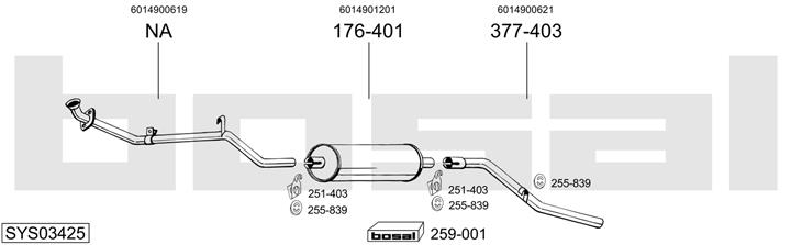 Bosal SYS03425 Exhaust system SYS03425