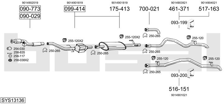 Bosal SYS13136 Exhaust system SYS13136