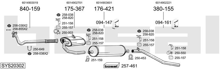 Bosal SYS20302 Muffler assy SYS20302