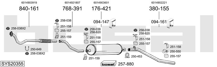 Bosal SYS20355 Muffler assy SYS20355