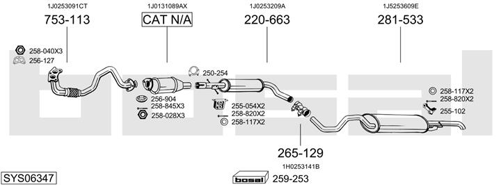 Bosal SYS06347 Exhaust system SYS06347