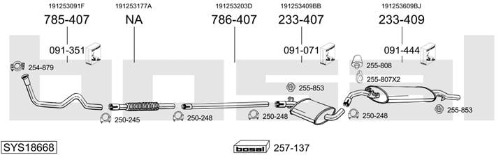 Bosal SYS18668 Muffler assy SYS18668