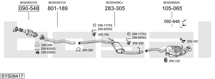 Bosal SYS08417 Exhaust system SYS08417