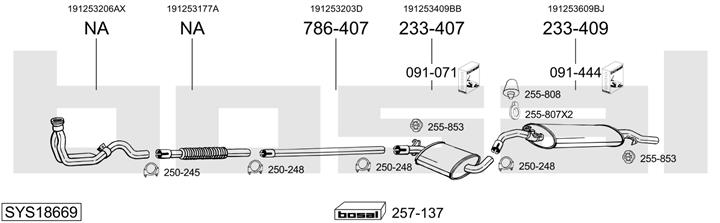 Bosal SYS18669 Muffler assy SYS18669