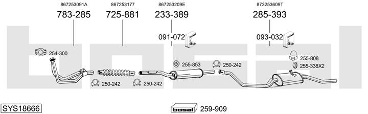 Bosal SYS18666 Muffler assy SYS18666
