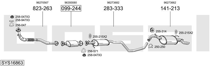 Bosal SYS16863 Muffler assy SYS16863