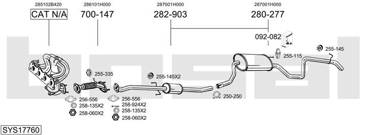 Bosal SYS17760 Muffler assy SYS17760