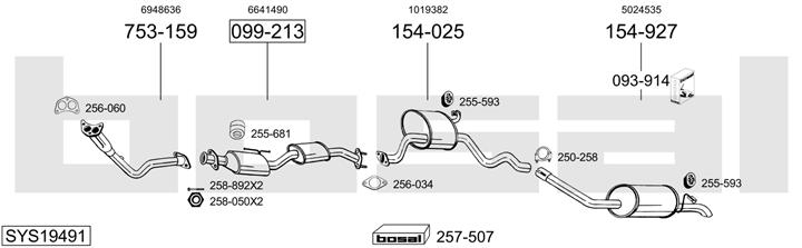 Bosal SYS19491 Muffler assy SYS19491