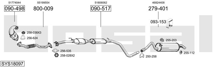 Bosal SYS18097 Muffler assy SYS18097