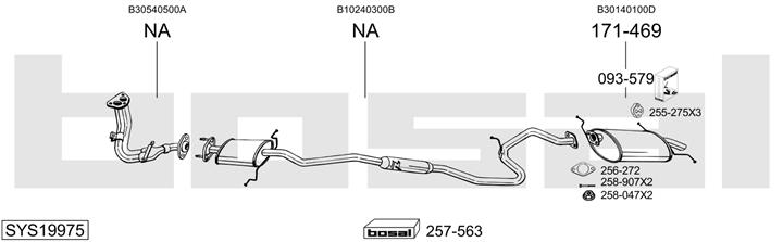 Bosal SYS19975 Muffler assy SYS19975