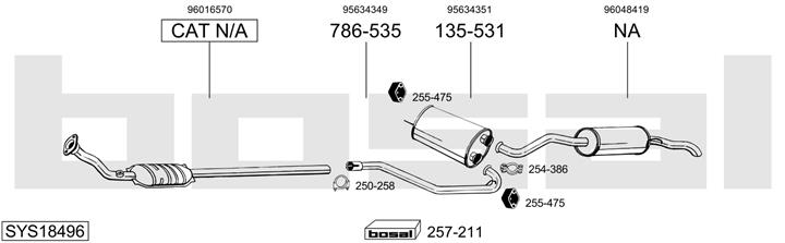 Bosal SYS18496 Muffler assy SYS18496