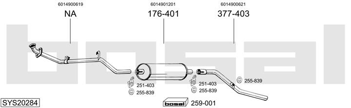 Bosal SYS20284 Muffler assy SYS20284