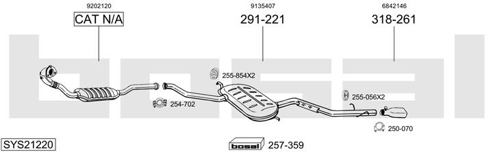 Bosal SYS21220 Muffler assy SYS21220