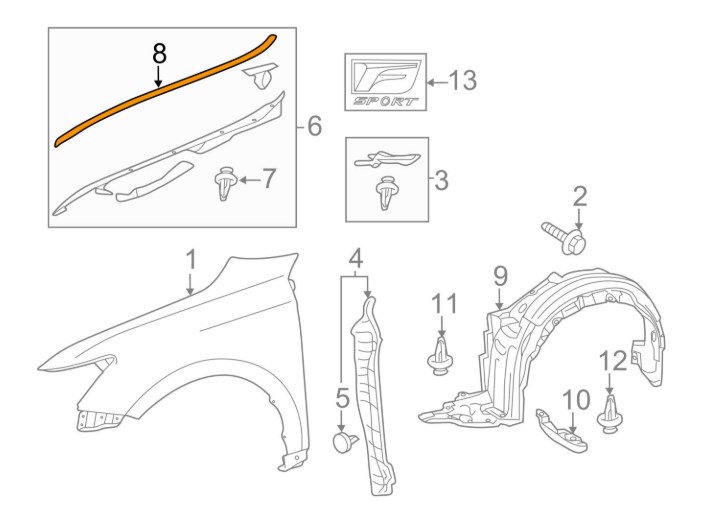 5338976010 Toyota KAROSSERIEDICHTUNG