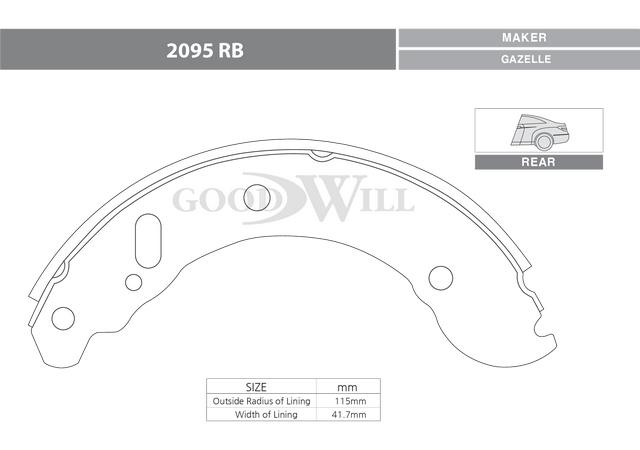 Goodwill 2095 RB Brake shoe set 2095RB