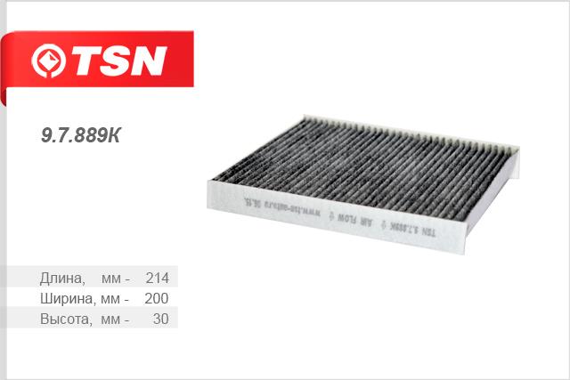 TSN 9.7.889K Activated Carbon Cabin Filter 97889K