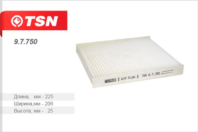 TSN 9.7.750 Filter, interior air 97750