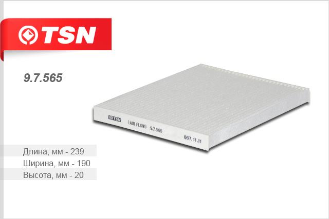 TSN 9.7.565 Filter, interior air 97565