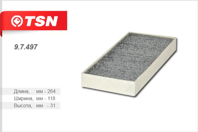 TSN 9.7.497 Activated Carbon Cabin Filter 97497