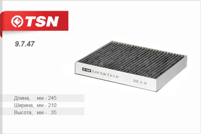 TSN 9.7.47 Activated Carbon Cabin Filter 9747