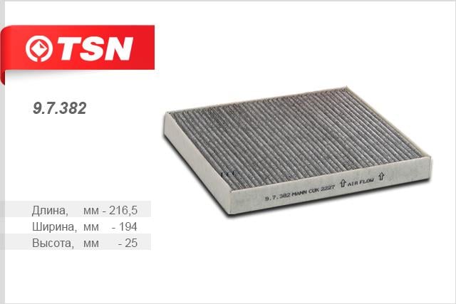 TSN 9.7.382 Activated Carbon Cabin Filter 97382