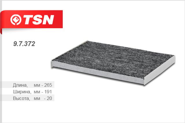 TSN 9.7.372 Activated Carbon Cabin Filter 97372