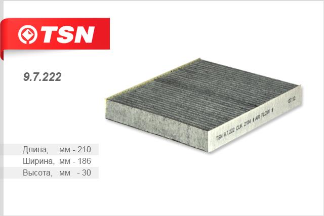TSN 9.7.222 Activated Carbon Cabin Filter 97222