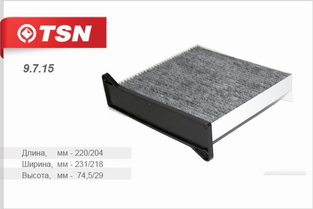 TSN 9.7.15 Filter, interior air 9715