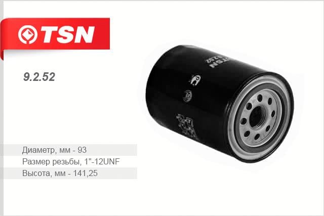 TSN 9.2.52 Oil Filter 9252