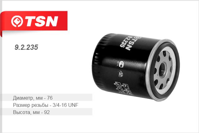 TSN 9.2.235 Oil Filter 92235