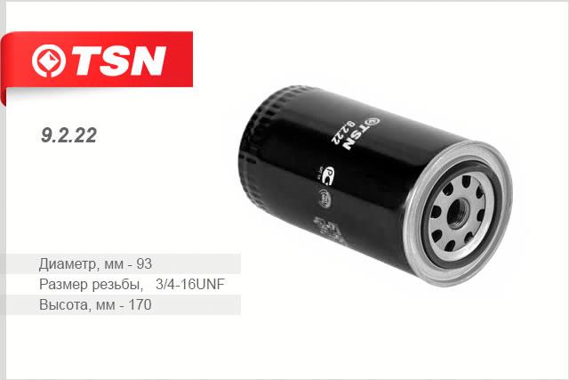 TSN 9.2.22 Oil Filter 9222
