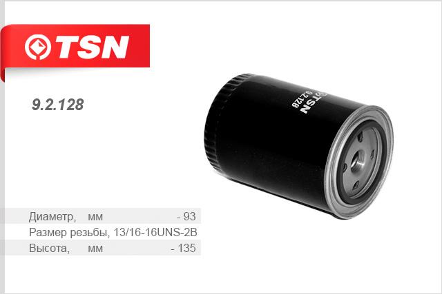 TSN 9.2.128 Oil Filter 92128