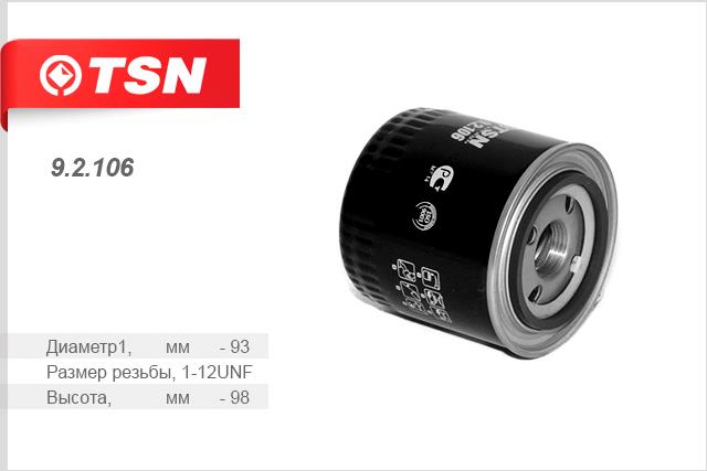 TSN 9.2.106 Oil Filter 92106