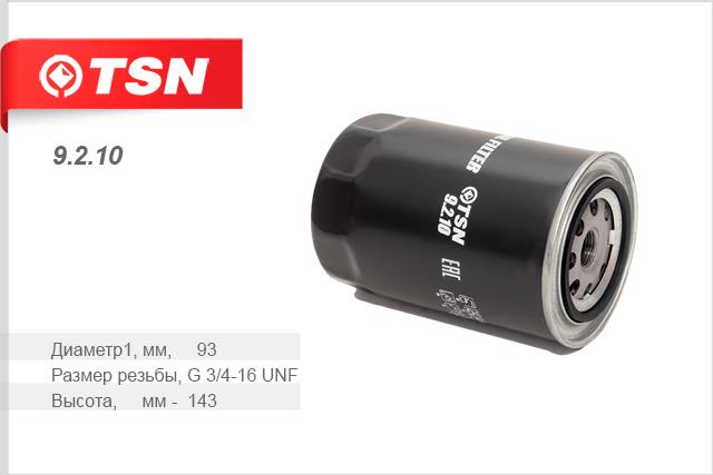 TSN 9.2.10 Oil Filter 9210