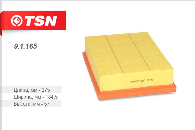 TSN 9.1.165 Air filter 91165