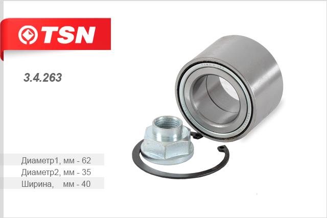 TSN 3.4.263 Front Wheel Bearing Kit 34263