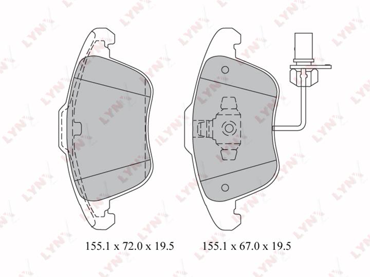 LYNXauto BD-1220 Brake Pad Set, disc brake BD1220