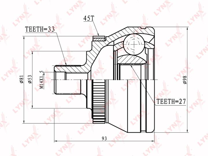 LYNXauto CO-1200A CV joint CO1200A