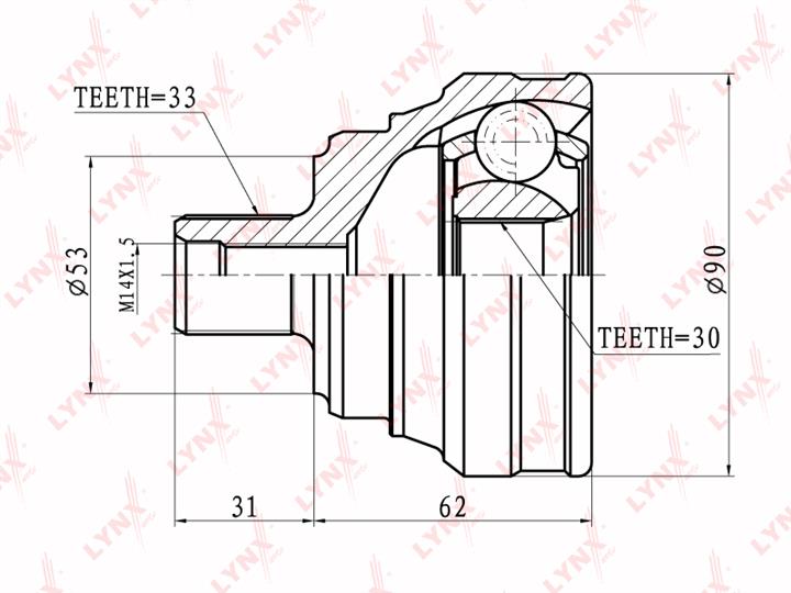 LYNXauto CO-1226 CV joint CO1226