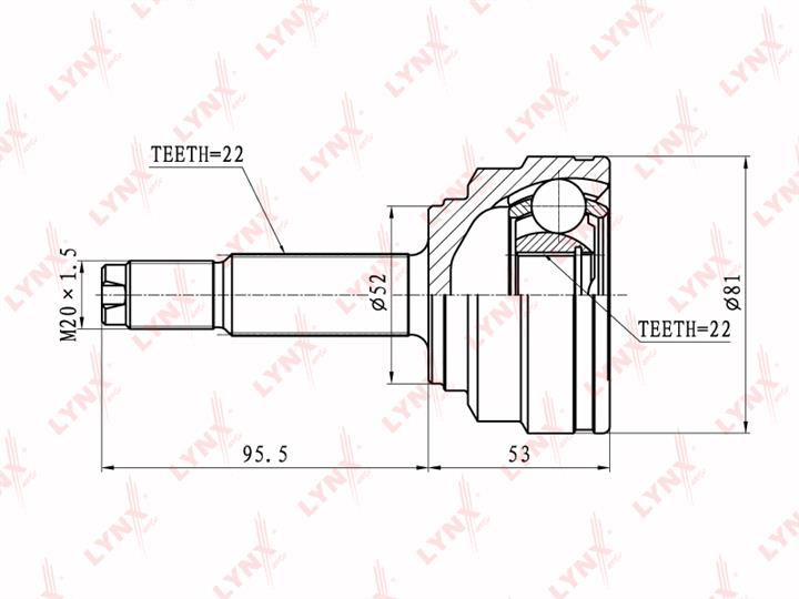 LYNXauto CO-1807 CV joint CO1807