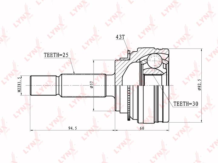 LYNXauto CO-3636A CV joint CO3636A