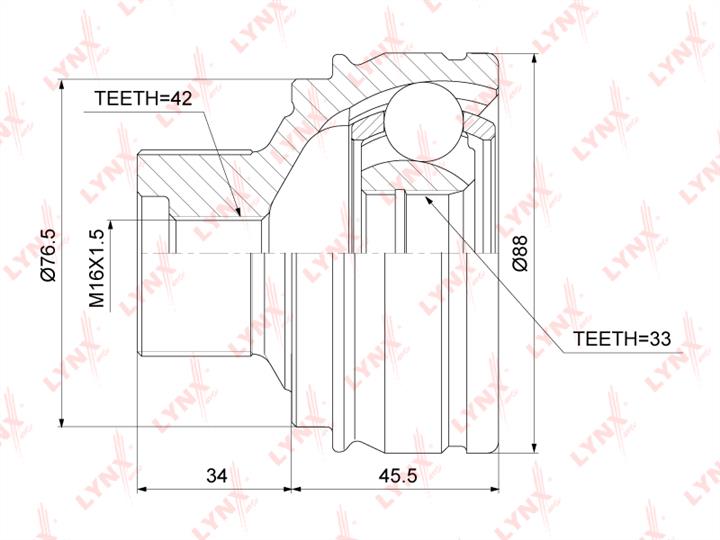 LYNXauto CO-3833 CV joint CO3833