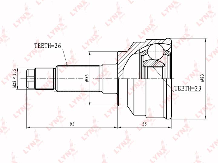 LYNXauto CO-4413 CV joint CO4413