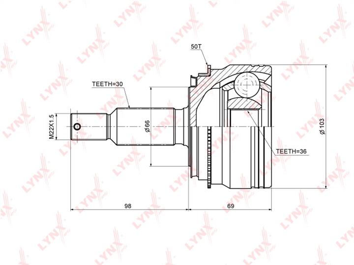 LYNXauto CO-5529A CV joint CO5529A