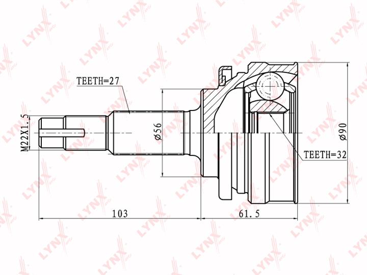 LYNXauto CO-5720 CV joint CO5720