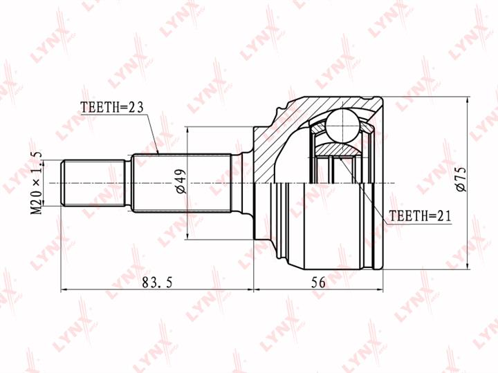 LYNXauto CO-5766 CV joint CO5766