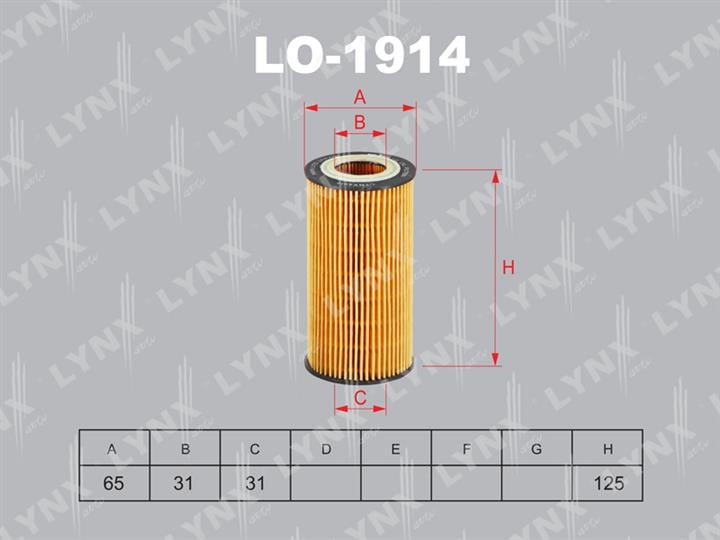 LYNXauto LO-1914 Oil Filter LO1914
