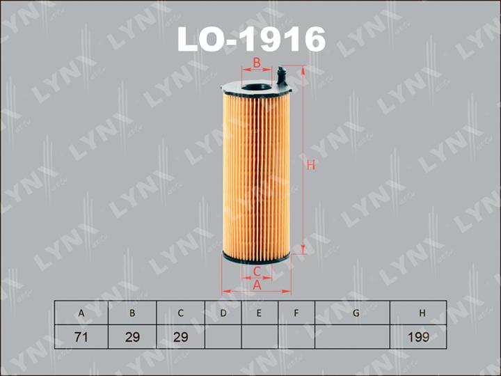 LYNXauto LO-1916 Oil Filter LO1916
