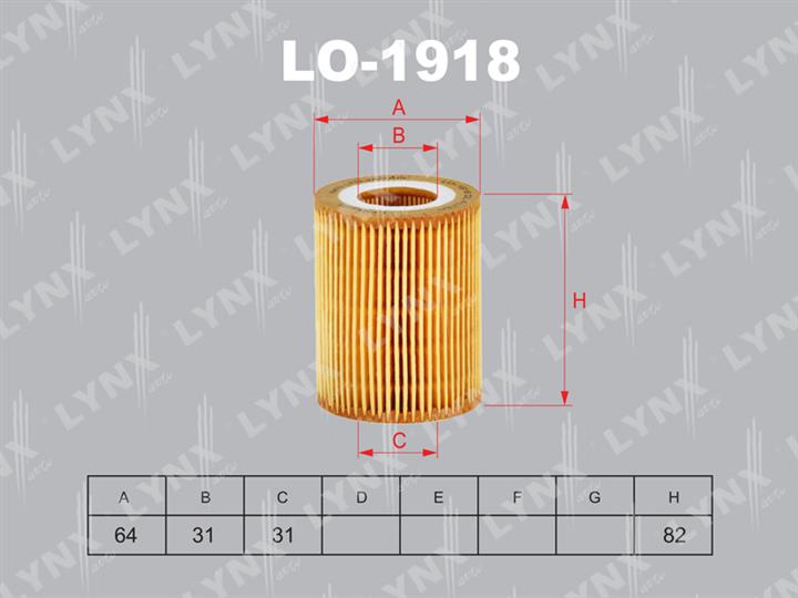 LYNXauto LO-1918 Oil Filter LO1918