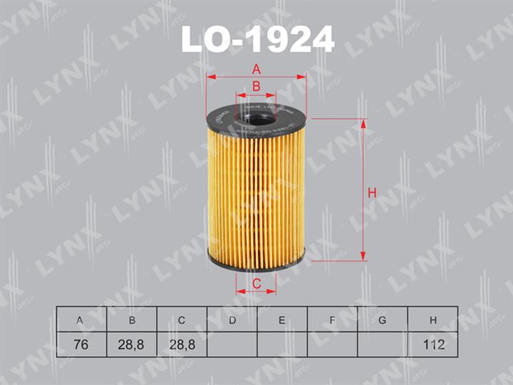 LYNXauto LO-1924 Oil Filter LO1924